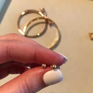 14k yellow gold small ball stud earrings